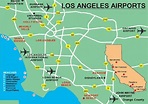 LA zona de los aeropuertos mapa de Los Angeles de los aeropuertos de la ...