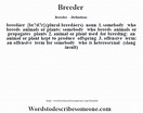 Breeder definition | Breeder meaning - words to describe someone