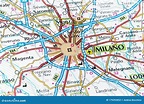 Details Macro View of Milan City Road Map Editorial Stock Photo - Image ...