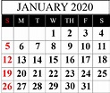 January Thru December 2020 Printable Monthly Calendar | Example ...
