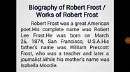 || Biography of Robert Frost/Works of Robert Frost || Learn in English ...