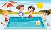 Funny Children Swimming At Pool 2388481 Vector Art at Vecteezy