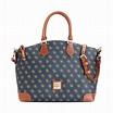 Dooney & bourke Gretta Signature Satchel in Blue (NAVY) | Lyst