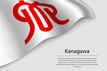 Wave flag of Kanagawa is a region of Japan 21854991 Vector Art at Vecteezy