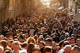 Crowd of people walking on street in downtown Rome, sunlight - Our ...