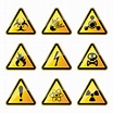 Conjunto de señales de advertencia de peligro. | Vector Premium