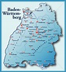 Karte von Baden-Wuerttemberg als Übersichtskarte in - Stockfoto ...