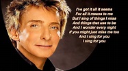 This One's For You + Barry Manilow + Lyrics / HD - YouTube