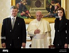 President of Ukraine Petro Poroschenko with Pope Francis and wife Maryna during the private ...