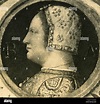 Portrait of Bona di Savoia, wife of Galeazzo Maria Sforza, frescoed by ...
