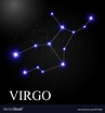 Virgo Zodiac Sign with Beautiful Bright Stars on Vector Image