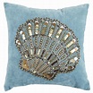 Coastal Beaded Embroidered Shell Pillow | Pillows, Throw pillows, Beach ...