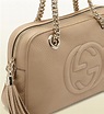 Gucci Soho Leather Shoulder Bag in Natural | Lyst