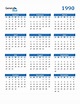 1990 Calendar (PDF, Word, Excel)
