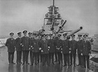 Admiral Scheer and officers of the German Imperial Navy aboard of a ...