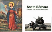 Chidarta: Santa Bárbara, Patrona de los artilleros españoles.