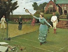 19C American Women: 19th-Century Women Playing Tennis
