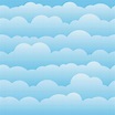 Cloud sky cartoon background. Blue sky with white clouds flat poster or ...