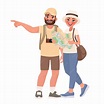 Premium Vector | Couple of tourists visiting the sights. travel to new ...