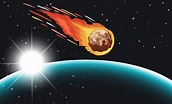 Premium Vector | Comet flying in the space