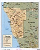 Large detailed political and administrative map of Namibia with relief ...
