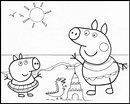 Peppa y George en la Playa para colorear, imprimir e dibujar – Dibujos ...