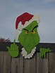 GRINCH Greeting FENCE PEEKER 4A | Whoville christmas, Grinch christmas ...