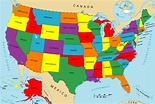 Mapa de Estados Unidos político con nombres (Estados y Capitales ...