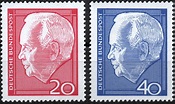 Deutsche Bundespost, 1964, Heinrich Lübke - 20/40 Pf. - briefmarken ...