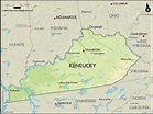 Geographical Map of Kentucky and Kentucky Geographical Maps