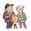 Familia de abuelos con su nieto - Dibustock, Ilustraciones infantiles ...