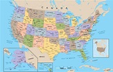 Stati uniti mappa - Mappa degli Stati Uniti (America del Nord - America)