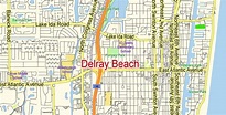 Delray Beach PDF Map Florida US small print size City Plan full ...