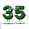 Number Thirty Five - Cartoon Vector Image Stock Vector | Adobe Stock
