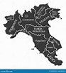 Regioni Settentrionali Di Mappa Dell'Italia Illustrazione Vettoriale ...