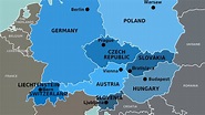 Mapa de los países de Europa Central
