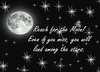 "Reach for the moon! Even if you miss, you will land among the stars ...