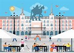 Ilustración de la Plaza Mayor de Madrid | Ilustradora Madrid Dibujante ...