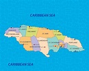 Jamaica map with states 2385815 Vector Art at Vecteezy
