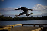 Free Images : man, sea, lake, running, run, jump, jumping, reflection ...