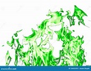 Green Flame White Background