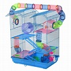 PawHut 5 Tiers Hamster Cage Animal Travel Carrier Habitat W ...