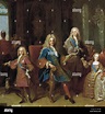 Detalle de la pintura de 1723 de la familia de Felipe V de España (el ...
