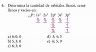 Determine la cantidad de orbitales llenos semillenos y vacíos en ...