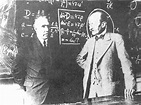 Max Planck (r) and Niels Bohr in front of Maxwell's equations | Niels ...