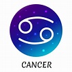 Zodiac sign Cancer isolated. Vector icon. Zodiac symbol with starry ...
