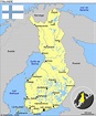 Carte géographique et touristique de la Finlande, Helsinki. Géographie ...