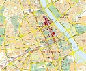 Detallado mapa de la parte central de la ciudad de Varsovia | Varsovia ...