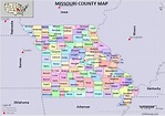Missouri State Map Showing Counties - United States Map