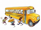 Children getting on a school bus | Autobús escolar, Niños dibujos ...